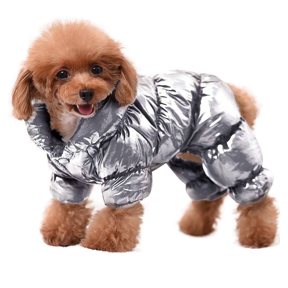 Silver Puffer Jacket for dogs